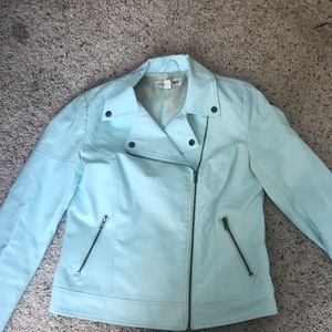 A cute mint fake leather jacket